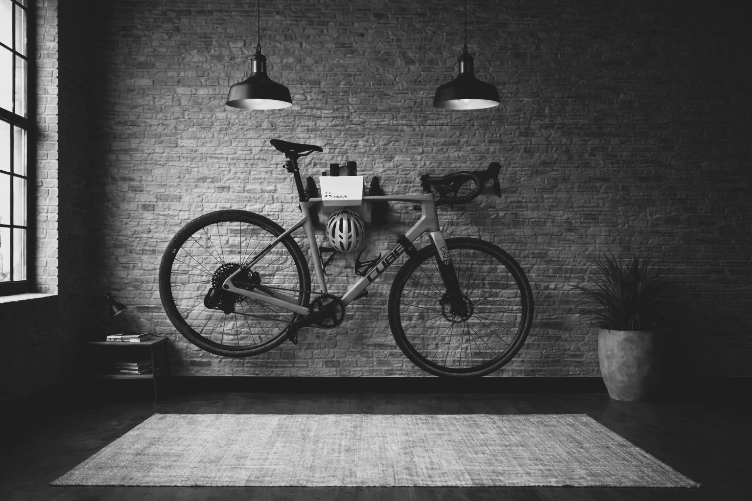 Wall mounted bike rack for apartment